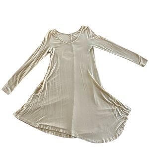 Cream Boutique Asymmetrical Long Sleeve Dress Size Small